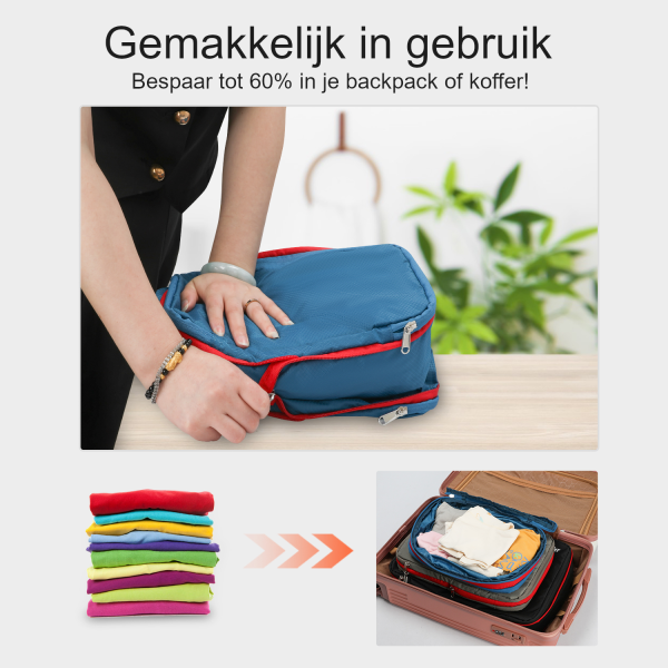 Hikr® Packing Cubes - Compressie & Waterdicht - Koffer & Backpack organizer - Afbeelding 6