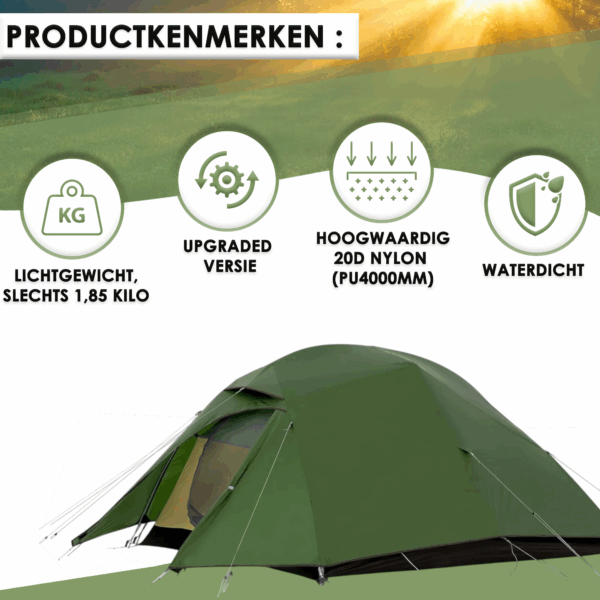 Cloud Up 3 Upgraded - Naturehike - 3 persoons tent - Lichtgewicht - Afbeelding 2
