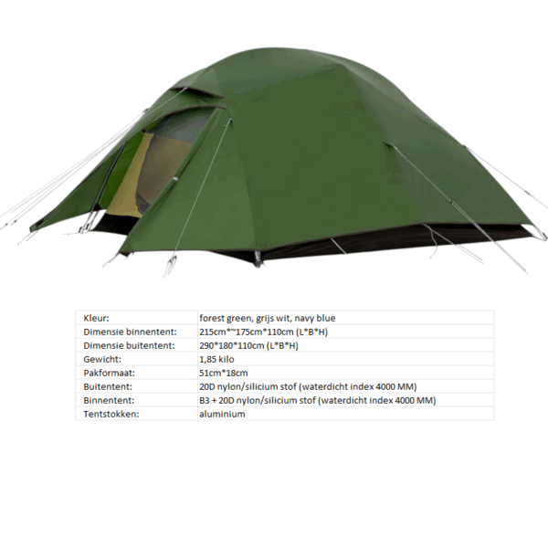 Cloud Up 3 Upgraded - Naturehike - 3 persoons tent - Lichtgewicht - Afbeelding 11