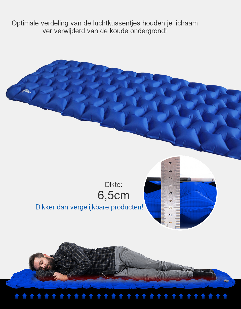 Hikr® luchtbed - Slaapmat - Opblaasbaar matras - Lichtgewicht - Afbeelding 3
