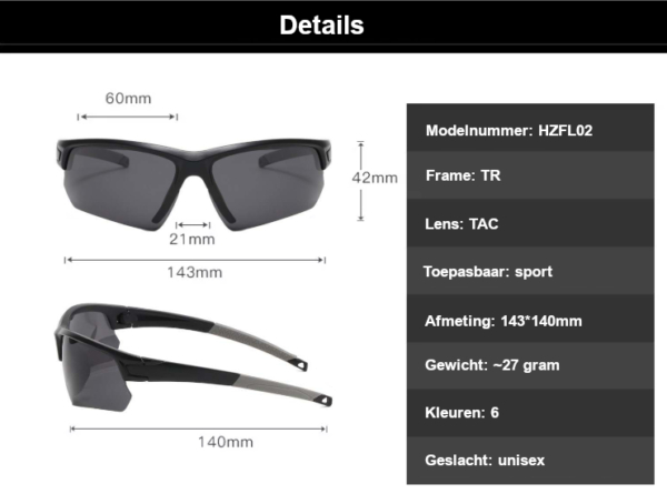 Hikr® Sportbril - Half frame - Afbeelding 8