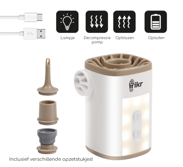Hikr® Automatische opblaaspomp - Multifunctioneel - Afbeelding 2