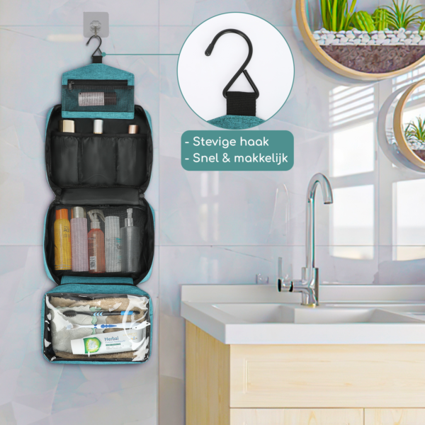 Hikr® Toilettas met haak - Extra ruim - Afbeelding 4
