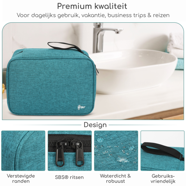 Hikr® Toilettas met haak - Extra ruim - Afbeelding 2