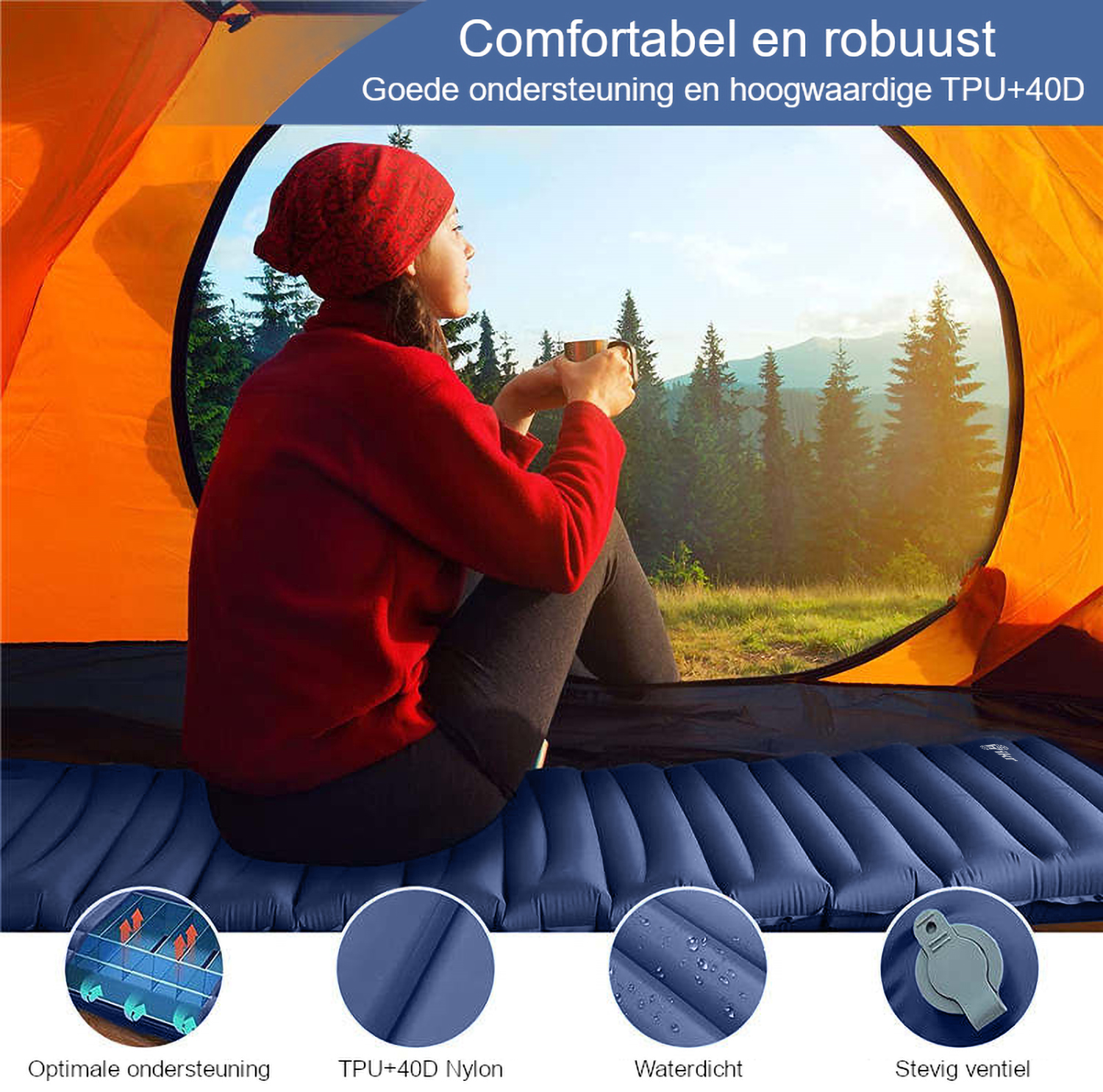 Hikr® slaapmat 10cm+ dikte – Zonder geïntegreerde hoofdsteun - Afbeelding 7