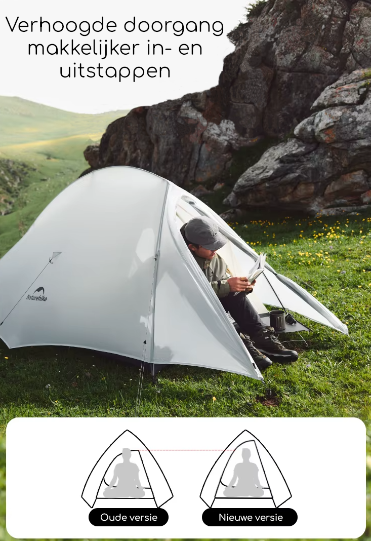 Naturehike® Cloud Up 1 UltraLight – 1 persoons tent – Ultra Lichtgewicht tent - Afbeelding 5