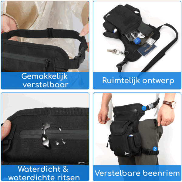 Hikr® Beentas - Waterdicht - Tactical heuptas - Afbeelding 5