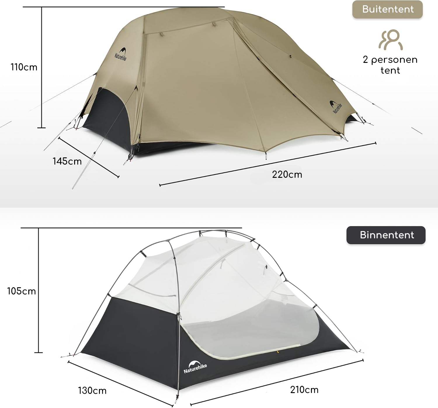 Naturehike® Star River 2 UL - Ultralight - 2 persoons tent - Afbeelding 4