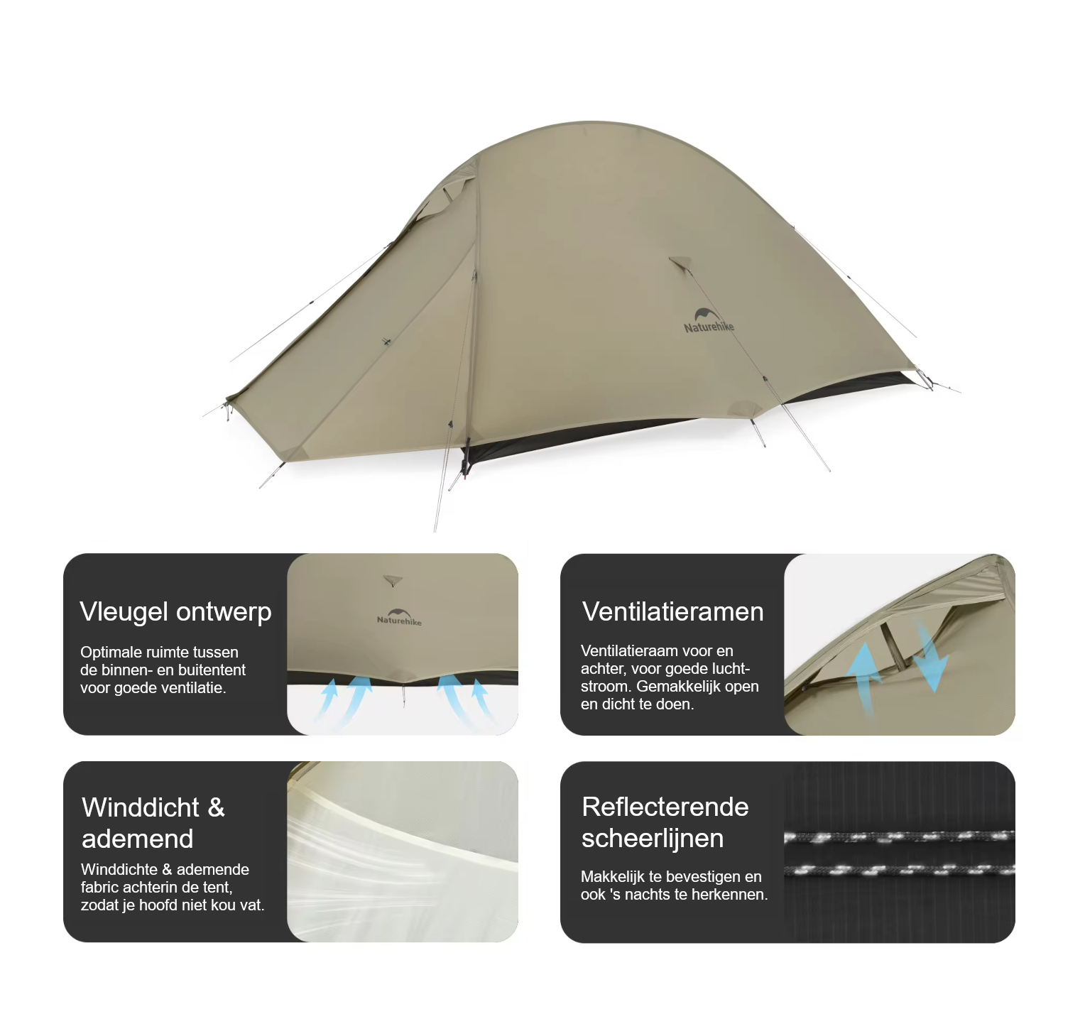 Naturehike® Cloud Up 1 PRO - 1 persoons tent - Ultra Lichtgewicht tent - Afbeelding 3