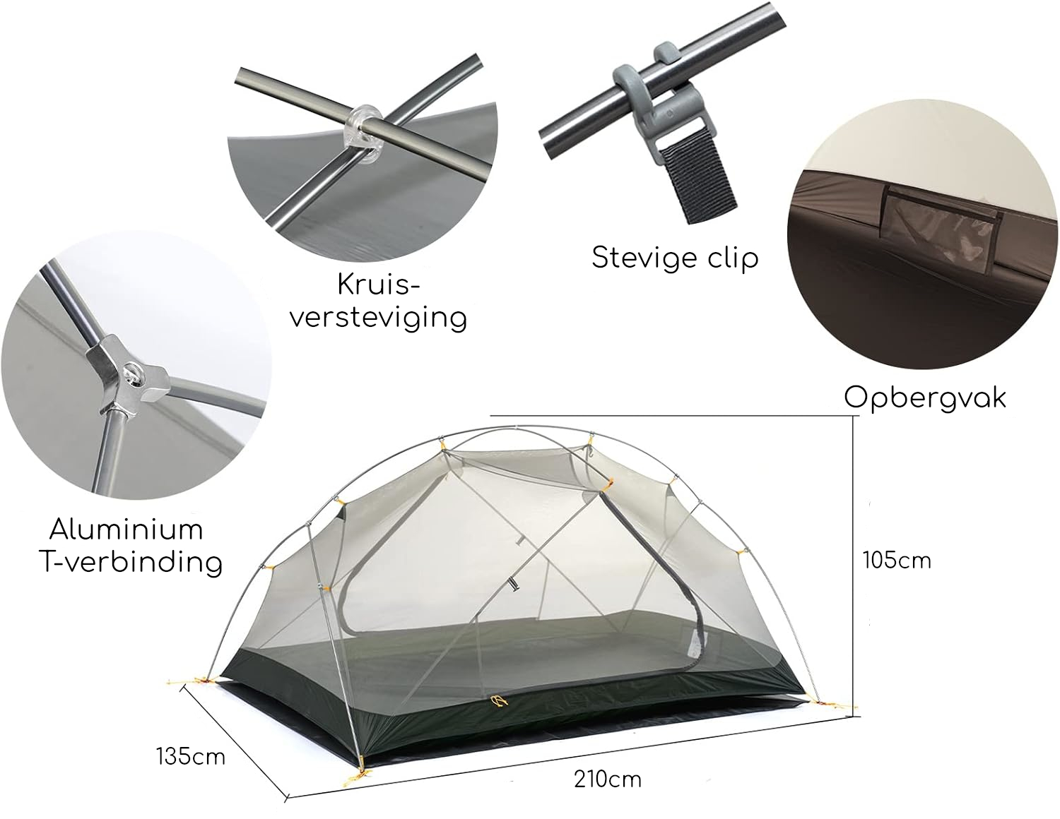 Naturehike® Mongar 2 - 2 persoons tent - Lichtgewicht - Afbeelding 8
