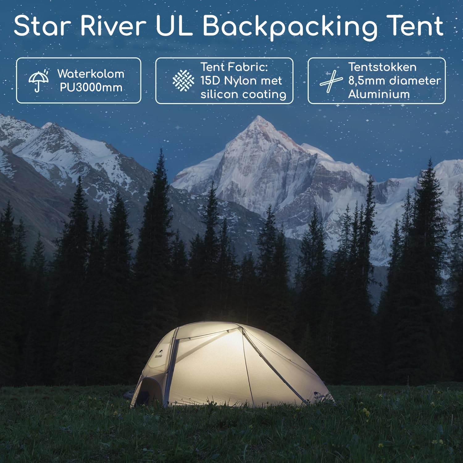 Naturehike® Star River 2 UL - Ultralight - 2 persoons tent - Afbeelding 7